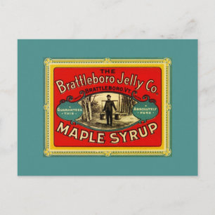 Vintage Advertising Label Vermont Maple Syrup Holiday Postcard
