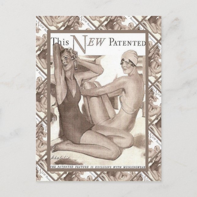 Vintage  advertising, Musingwear Swim suits Postcard (Front)