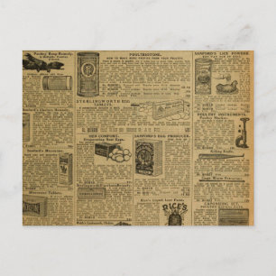 Vintage Advertising Newspaper Chicken Farmer Postcard