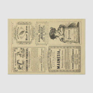 Vintage Advertising Newsprint Retail Ads Tissue Paper