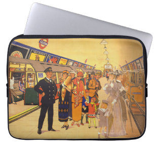 Vintage Advertising Poster For London Underground Laptop Sleeve