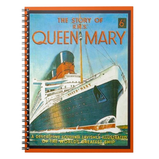 Vintage advertising, RMS Queen Mary Notebook (Front)