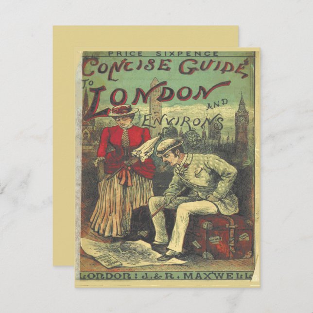 Vintage Advertising Travel Guide to London England Card (Front/Back)