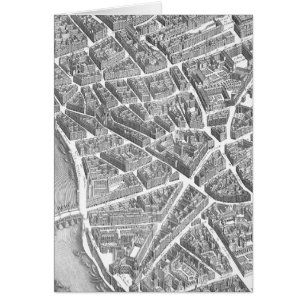 Vintage Aerial Paris Map