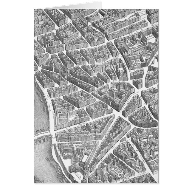 Vintage Aerial Paris Map (Front)