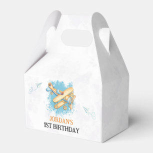 Vintage Aeroplane 1st Birthday Party Favour Box