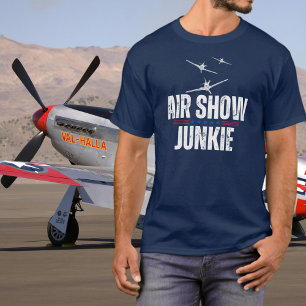 Vintage Aeroplane Air Show Junkie WWII Aviation  T-Shirt