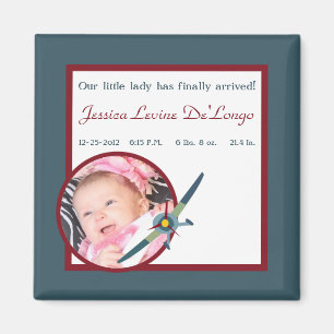 Vintage Aeroplane Announcement Magnet