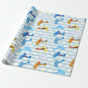 Vintage Aeroplane Aviator Aviation Airforce Pilot Wrapping Paper
