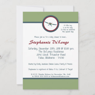 Vintage Aeroplane Baby Shower Invitation