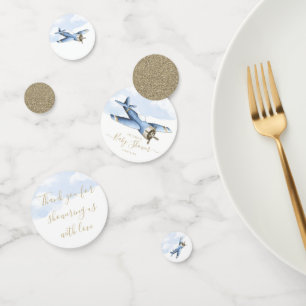 Vintage Aeroplane Baby Shower Table Confetti