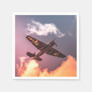 Vintage Aeroplane Beautiful Sky Napkin