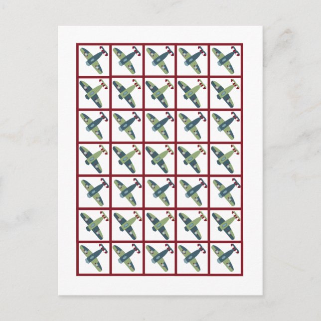 Vintage Aeroplane Bingo Card Markers (Front)