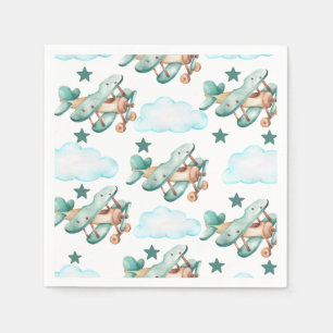 Vintage Aeroplane Birthday Party Napkins