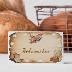 Vintage Aeroplane Birthday Place Card