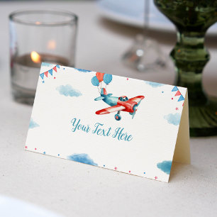Vintage Aeroplane  Birthday Place Card