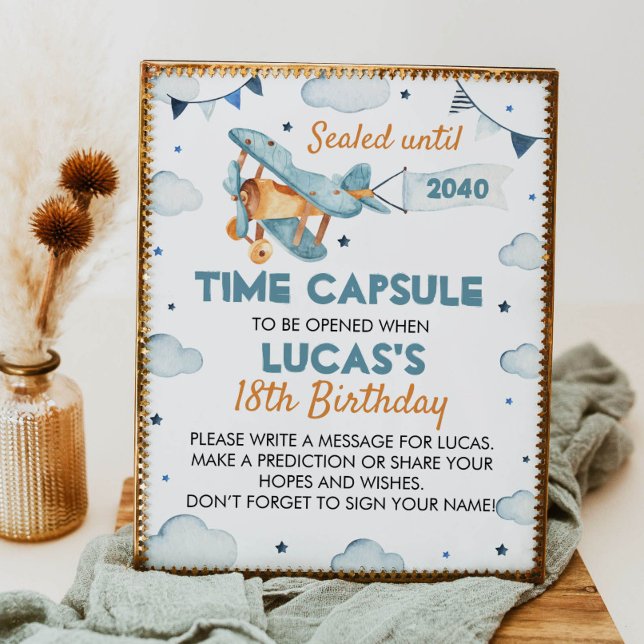 Vintage Aeroplane Birthday Time Capsule Poster (Creator Uploaded)