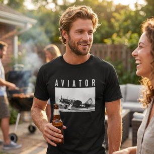 Vintage Aeroplane Black and White Aviation Photo T-Shirt