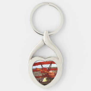 Vintage Aeroplane by Shirley Taylor Key Ring