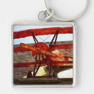 Vintage Aeroplane by Shirley Taylor Key Ring