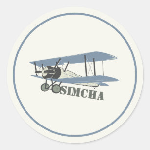 Vintage aeroplane  classic round sticker