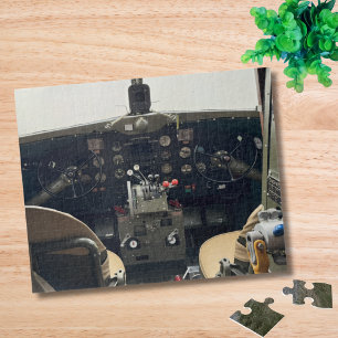 Vintage Aeroplane Cockpit Photo Pilot Aviation Jigsaw Puzzle