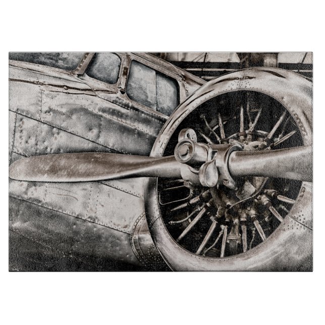 Vintage Aeroplane Cutting Board (Front)