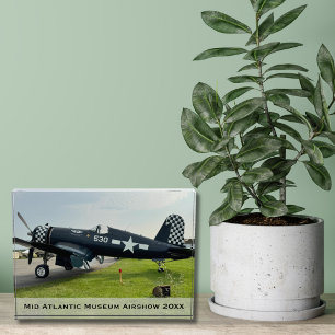 Vintage Aeroplane FG-1D Corsair Aviation Birthday Photo Block