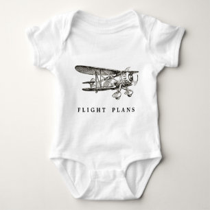 Vintage Aeroplane, Flight Plans Baby Bodysuit