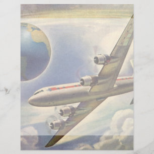 Vintage Aeroplane Flying Around the World in Cloud