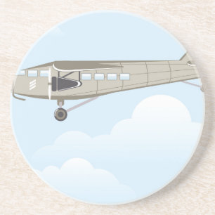 Vintage Aeroplane illustration vector Coaster