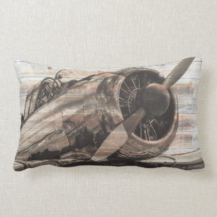 Vintage Aeroplane Lumbar Cushion