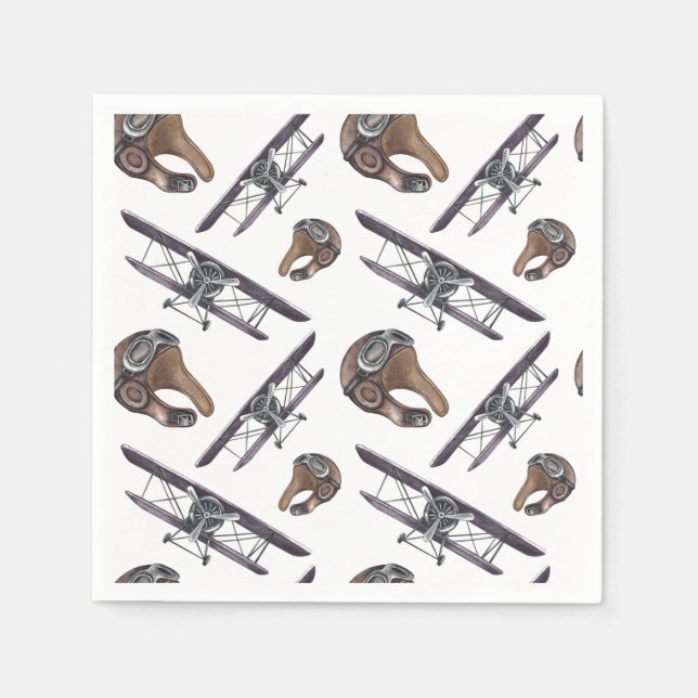 Vintage Aeroplane  Napkin (Front)