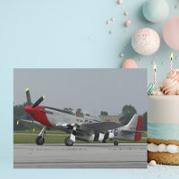 Vintage Aeroplane P-51 Mustang Aviation Birthday