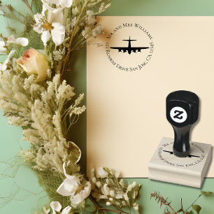 Vintage Aeroplane P-51 Mustang Military Aviation Rubber Stamp