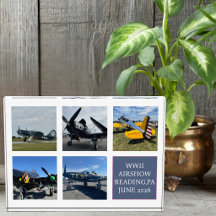 Vintage Aeroplane Photo Collage and Text Fun Custo