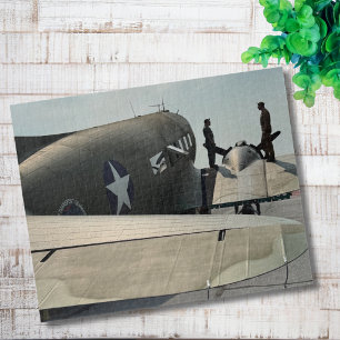 Vintage Aeroplane Photo Pilot Dad Birthday Aviatio Jigsaw Puzzle