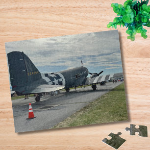 Vintage Aeroplane Photo Pilot Dad Birthday Aviatio Jigsaw Puzzle