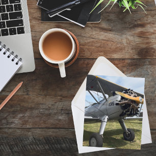 Vintage Aeroplane Photo Retirement Aviation Pilot Postcard