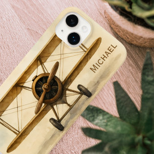 Vintage Aeroplane Pilot Name Fun Aviation Stylish  Case-Mate iPhone 14 Plus Case