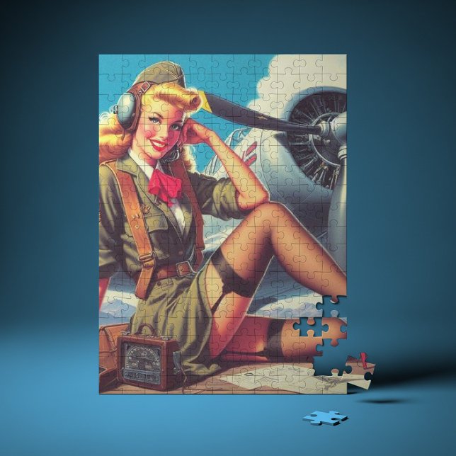 Vintage Aeroplane Pin-Up Jigsaw Puzzle (Creator Uploaded)
