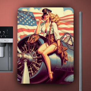 Vintage Aeroplane Pin-up Magnet