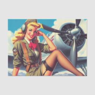 Vintage Aeroplane Pin-Up Tissue Paper