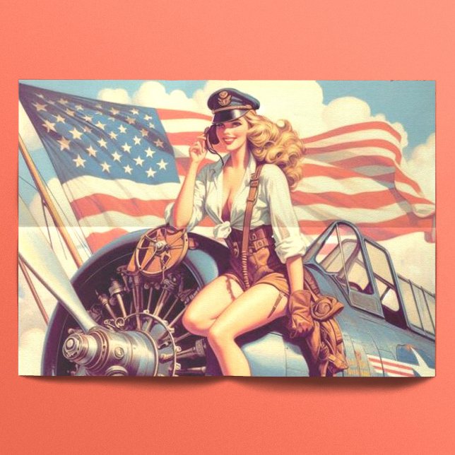 Vintage Aeroplane Pin-up Tissue Paper (Creator Uploaded)
