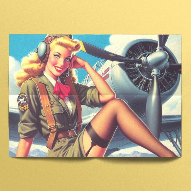 Vintage Aeroplane Pin-Up Tissue Paper (Creator Uploaded)