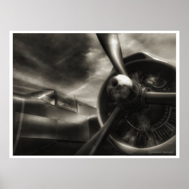 Vintage Aeroplane Poster Print (Front)