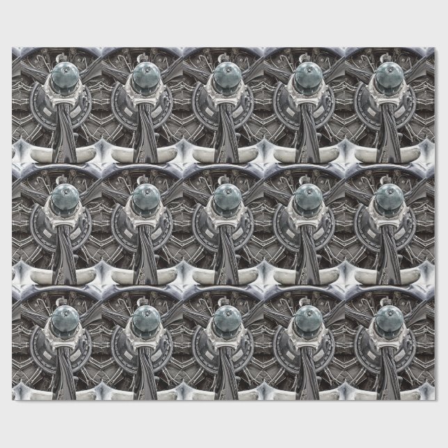 Vintage Aeroplane Propeller Wrapping Paper (Flat)