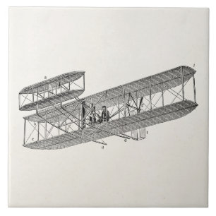 Vintage Aeroplane Retro Old Biplane Plane Biplanes Ceramic Tile