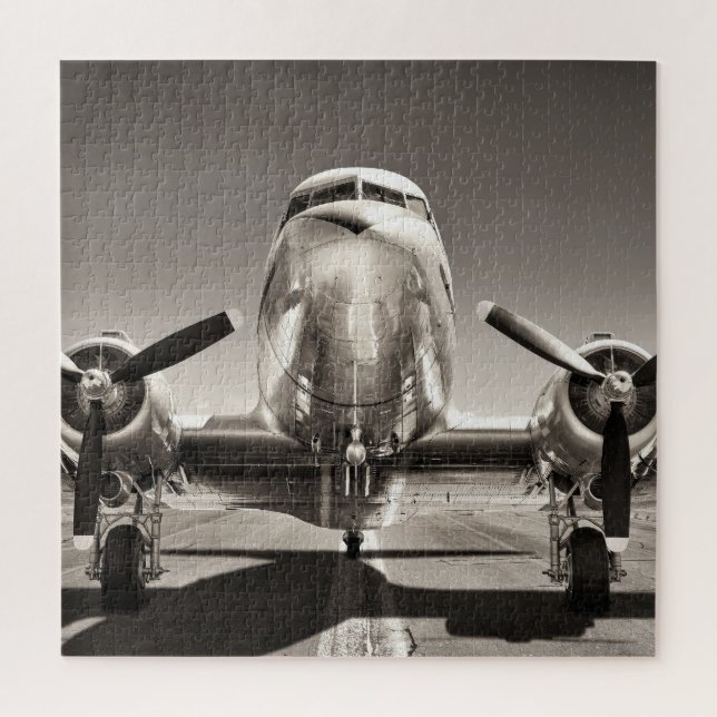 Vintage Aeroplane Runway Scene Jigsaw Puzzle (Vertical)