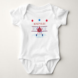 Vintage Aeroplane Stars Baby Bodysuit